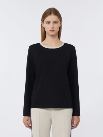 Einfaches Jersey-T-Shirt, schwarz