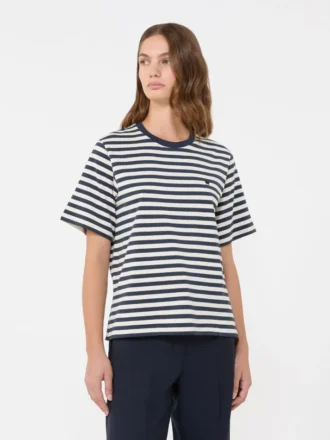 Einfaches T-Shirt aus Baumwolle, Ecru