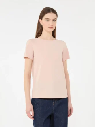 Einfaches T-Shirt aus Baumwolljersey, rosa