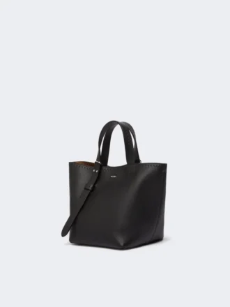 Extra kleine Archetipo-Tasche aus Leder, schwarz