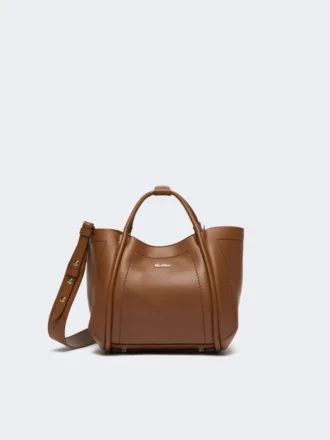 Extra kleine Ledertasche im Marinestil, braun-bronzefarben