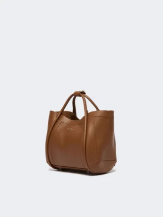 Extra kleine Ledertasche im Marinestil, braun-bronzefarben