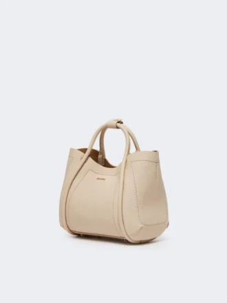 Extra kleine Marine-Tasche aus Leder, eisblau