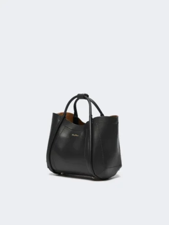 Extra kleine Marine-Tasche aus Leder, schwarz