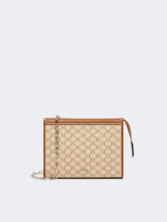 Extra kleine Tasche aus Baumwolljacquard, haselnussbraun