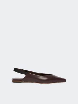 Flache Slingbacks aus Nappaleder, bordeauxrot