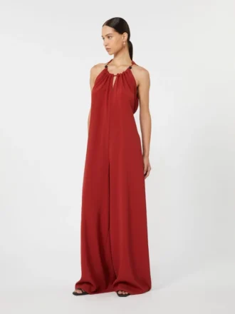Fließender Jumpsuit aus Envers-Satin, rot