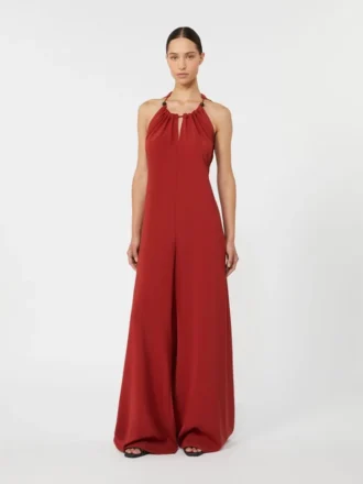 Fließender Jumpsuit aus Envers-Satin, rot