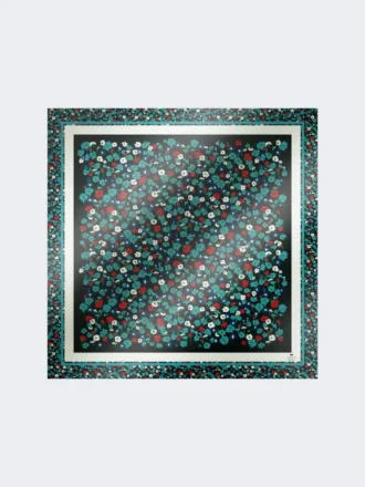 Gemusterter Seidentwill-Foulard, elfenbeinfarben