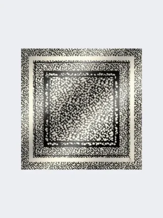 Gemusterter Seidentwill-Foulard, schwarz