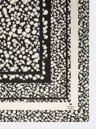 Gemusterter Seidentwill-Foulard, schwarz