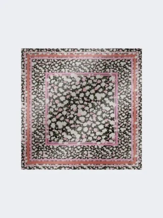 Gemustertes Foulard aus Seidentwill, rosa
