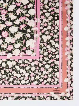 Gemustertes Foulard aus Seidentwill, rosa