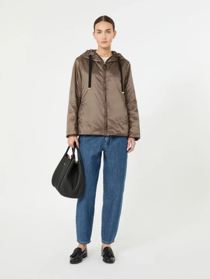 Gepolsterte, wasserabweisende Canvas-Kapuzenjacke, haselnussbraun Gepolsterte, wasserabweisende Canvas-Kapuzenjacke, haselnussbraun