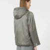 Gepolsterte, wasserabweisende Canvas-Kapuzenjacke, mittelgrau Gepolsterte, wasserabweisende Canvas-Kapuzenjacke, mittelgrau