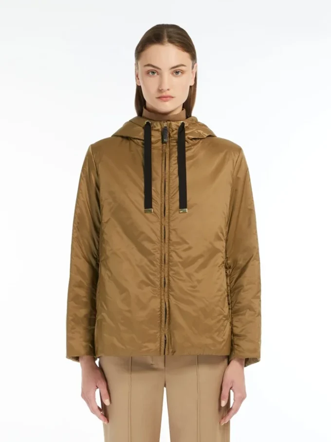 Gepolsterte, wasserabweisende Kapuzenjacke, karamellfarben Gepolsterte, wasserabweisende Kapuzenjacke, karamellfarben
