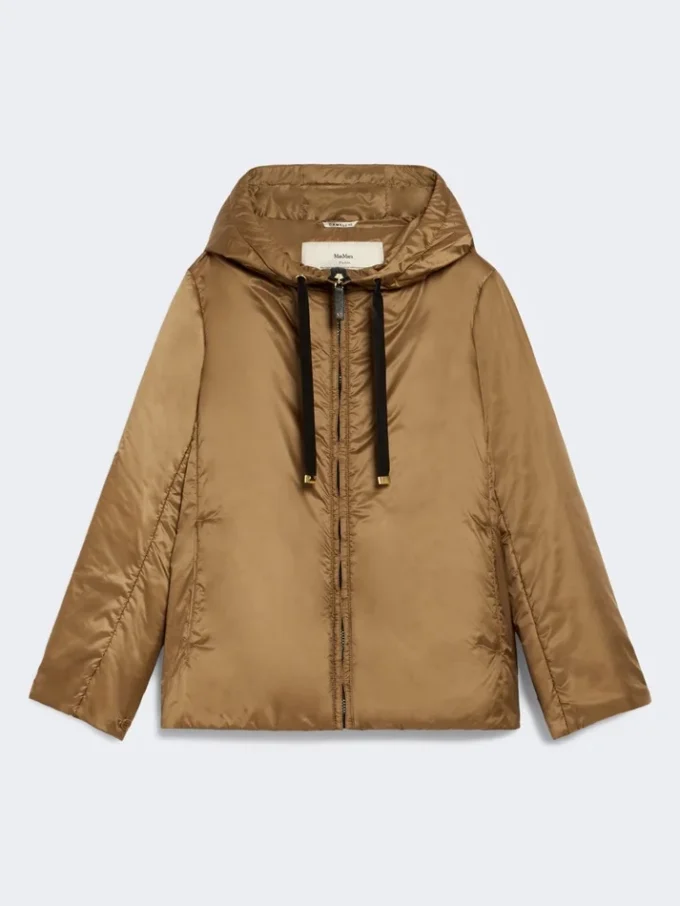 Gepolsterte, wasserabweisende Kapuzenjacke, karamellfarben Gepolsterte, wasserabweisende Kapuzenjacke, karamellfarben