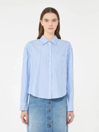 Gestreiftes Oxford-Hemd aus Baumwolle, hellblau Gestreiftes Oxford-Hemd aus Baumwolle, hellblau