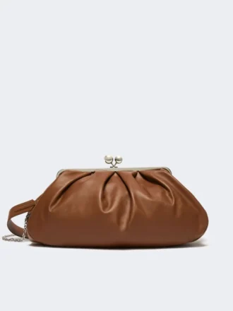 Große Pasticcino-Tasche aus Schafsleder, tabakfarben