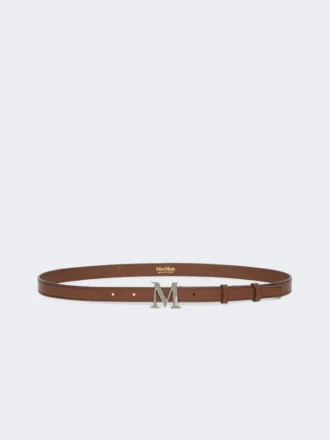 Gürtel aus Naturleder mit Monogramm, braun