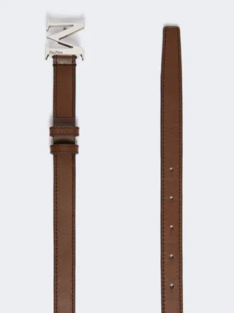 Gürtel aus Naturleder mit Monogramm, braun