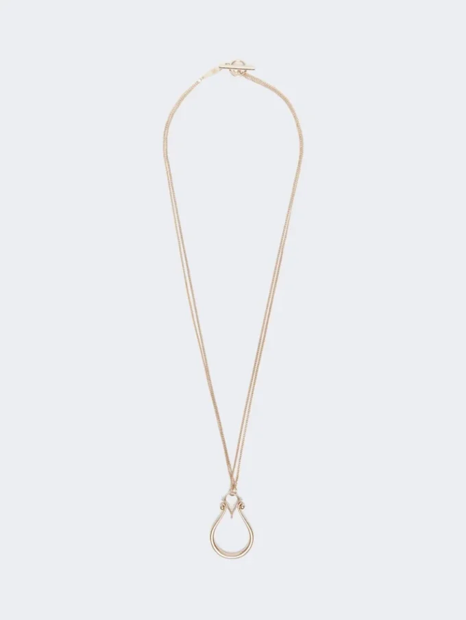 Halskette mit Monogramm-Anhänger, Gold