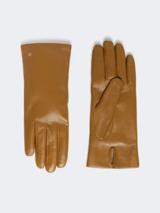Handschuhe aus Nappaleder, tabakfarben