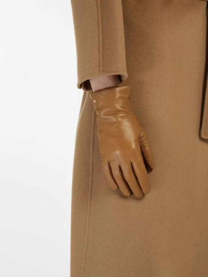 Handschuhe aus Nappaleder, tabakfarben
