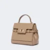 Handtasche aus glattem Leder, schlammfarben Handtasche aus glattem Leder, schlammfarben