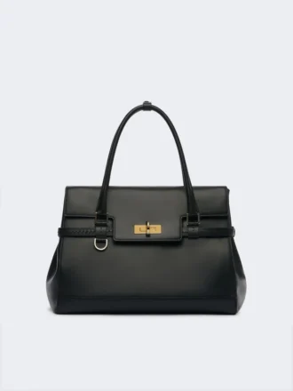 Handtasche aus Naturleder, schwarz Handtasche aus Naturleder, schwarz