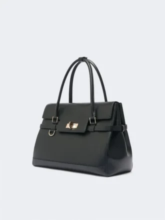 Handtasche aus Naturleder, schwarz Handtasche aus Naturleder, schwarz