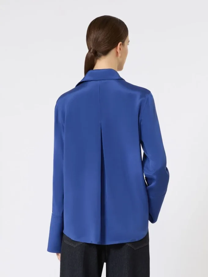Hemd aus Seidenkrepp, kornblumenblau Hemd aus Seidenkrepp, kornblumenblau