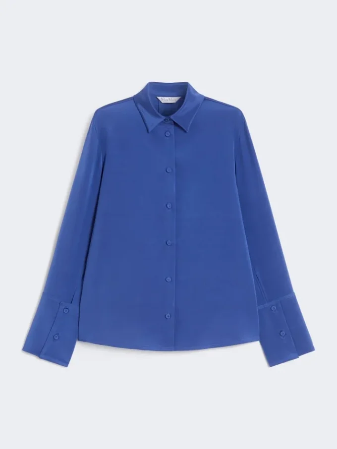 Hemd aus Seidenkrepp, kornblumenblau Hemd aus Seidenkrepp, kornblumenblau