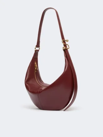 Hobo-Tasche aus Nappaleder, bordeaux