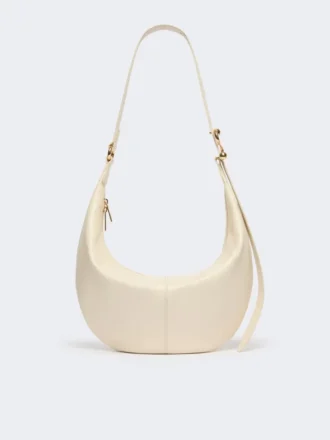 Hobo-Tasche aus Nappaleder, Vanille