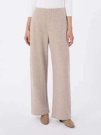 Hose aus Kaschmir und Wollfleece, beige