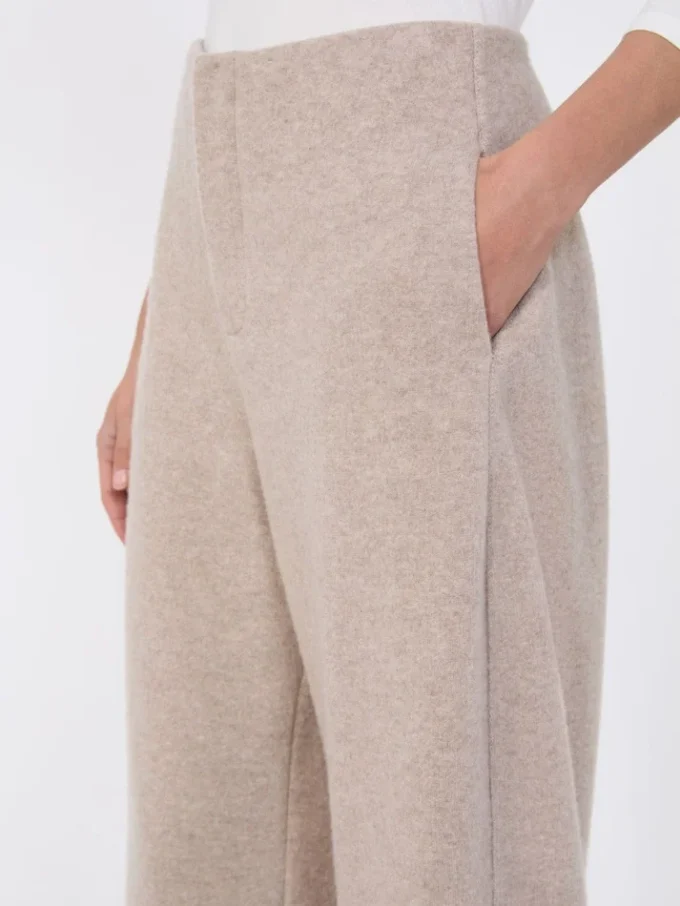 Hose aus Kaschmir und Wollfleece, beige Hose aus Kaschmir und Wollfleece, beige