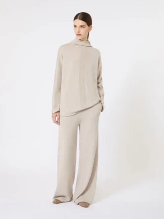 Hose aus Kaschmirgarn, beige