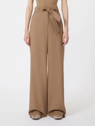 Hose aus Stretch-Wollstoff, haselnussbraun