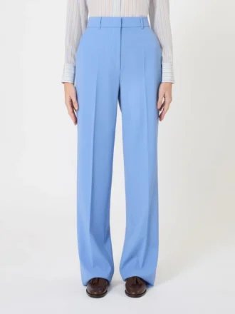 Hose aus Wollkrepp, hellblau