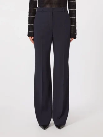 Hose aus Wollkrepp, marineblau