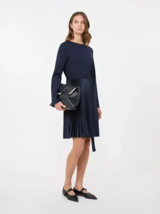 Jerseykleid aus Milano-Strick, marineblau