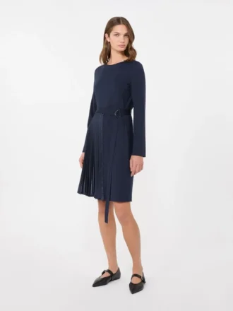 Jerseykleid aus Milano-Strick, marineblau