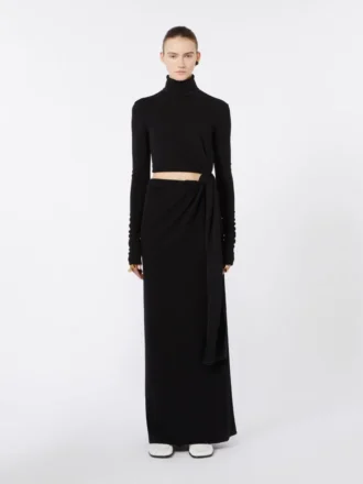 Jerseykleid mit Knoten, schwarz