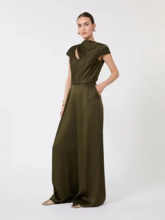 Jumpsuit aus Envers-Satin, moosgrün