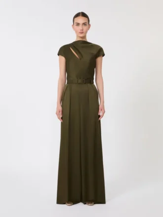 Jumpsuit aus Envers-Satin, moosgrün