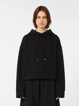 Kapuzenpullover aus Stretch-Baumwolle, schwarz