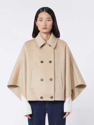 Kaschmir-Cape in Boxy-Passform, Albino