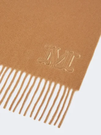 Kaschmir-Stola mit Monogramm-Stickerei, beige