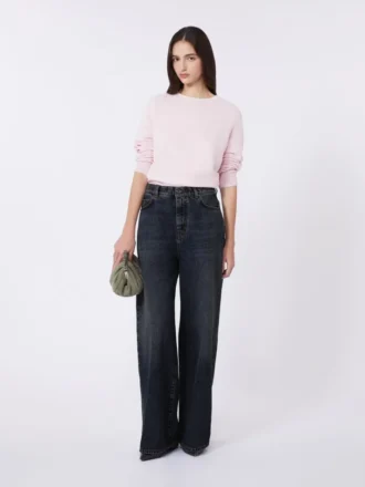 Kaschmirpullover mit Rundhalsausschnitt, rosa